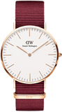 Buy Shop Daniel Wellington Classic Roselyn White Dial Maroon Nylon Strap Watch For Women - DW00100267 USA Online