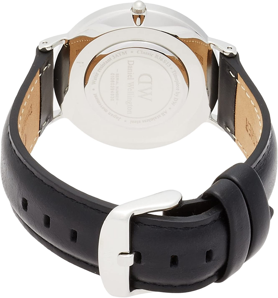 Buy Shop Daniel Wellington Classic Sheffield White Dial Black Leather Strap Watch For Women - DW00100053 USA Online