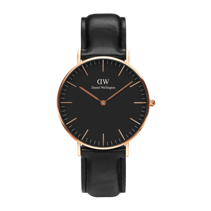 Buy Shop Daniel Wellington Classic Sheffield Black Dial Black Leather Strap Watch For Men - DW00100127 USA Online