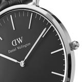 Daniel Wellington Classic Sheffield Black Dial Black Leather Strap Watch For Men - DW00100133