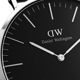 Daniel Wellington Classic Sheffield Black Dial Black Leather Strap Watch For Men - DW00100133