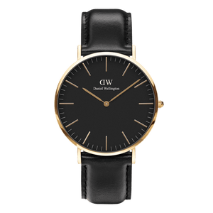 Buy Shop Daniel Wellington Classic Sheffield Black Dial Black Leather Strap Watch For Women - DW00100139 USA Online