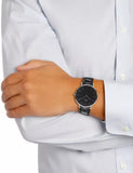 Buy Shop Daniel Wellington Classic Sheffield Black Dial Black Leather Strap Watch For Women - DW00100145 USA Online