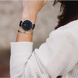 Buy Shop Daniel Wellington Classic Sheffield Black Dial Black Leather Strap Watch For Women - DW00100145 USA Online
