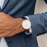 Buy Shop Daniel Wellington Classic Sheffield White Dial Black Leather Strap Watch For Men - DW00100007 USA Online