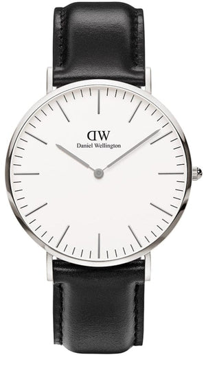 Buy Shop Daniel Wellington Classic Sheffield White Dial Black Leather Strap Watch For Men - DW0010003120 USA Online