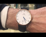 Buy Shop Daniel Wellington Classic Sheffield White Dial Black Leather Strap Watch For Men - DW00100084 USA Online
