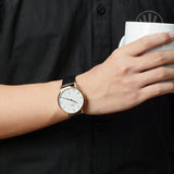 Buy Shop Daniel Wellington Classic Sheffield White Dial Black Leather Strap Watch For Men - DW00100084 USA Online