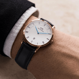 Buy Shop Daniel Wellington Classic Sheffield White Dial Black Leather Strap Watch For Men - DW00100084 USA Online