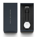 Buy Shop Daniel Wellington Classic Sheffield White Dial Black Leather Strap Watch For Women - DW00100053 USA Online