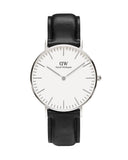 Buy Shop Daniel Wellington Classic Sheffield White Dial Black Leather Strap Watch For Women - DW00100053 USA Online