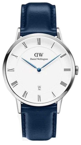 Buy Shop Daniel Wellington Classic Sheffield White Dial Navy Blue Leather Strap Watch For Women - DW00100194 USA Online