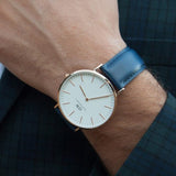 Buy Shop Daniel Wellington Classic Somerset White Dial Blue Leather Strap Watch For Men - DW00100121 USA Online