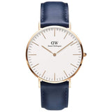 Buy Shop Daniel Wellington Classic Somerset White Dial Blue Leather Strap Watch For Men - DW00100121 USA Online