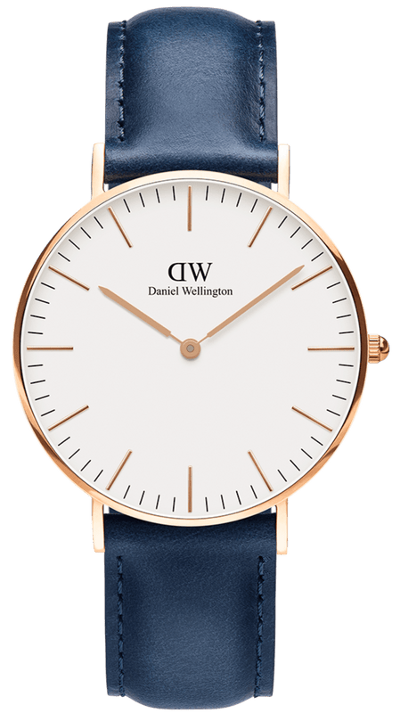 Buy Shop Daniel Wellington Classic Somerset White Dial Blue Leather Strap Watch For Men - DW00100121 USA Online