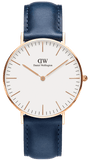 Buy Shop Daniel Wellington Classic Somerset White Dial Blue Leather Strap Watch For Men - DW00100121 USA Online