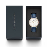 Buy Shop Daniel Wellington Classic Somerset White Dial Blue Leather Strap Watch For Women - DW00100123 USA Online