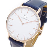 Buy Shop Daniel Wellington Classic Somerset White Dial Blue Leather Strap Watch For Women - DW00100123 USA Online