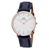 Buy Shop Daniel Wellington Classic Somerset White Dial Blue Leather Strap Watch For Women - DW00100123 USA Online