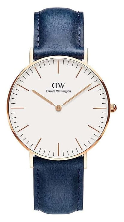 Buy Shop Daniel Wellington Classic Somerset White Dial Blue Leather Strap Watch For Women - DW00100123 USA Online