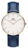 Buy Shop Daniel Wellington Classic Somerset White Dial Blue Leather Strap Watch For Women - DW00100123 USA Online