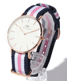 Buy Shop Daniel Wellington Classic South Hampton White Dial Two Tone Nylon Strap Watch For Women - DW00100034 USA Online