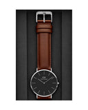Buy Shop Daniel Wellington Classic St Mawes Black Dial Brown Leather Strap Watch For Men - DW00100130 USA Online