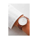 Buy Shop Daniel Wellington Classic St. Mawes White Dial Brown Leather Strap Watch for Men - DW00100035 USA Online