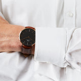 Buy Shop Daniel Wellington Classic St Mawes Black Dial Brown Leather Strap Watch For Men - DW00100124 USA Online