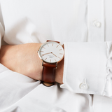 Buy Shop Daniel Wellington Classic St Mawes White Dial Brown Leather Strap Watch For Men - DW00100006 USA Online
