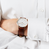 Buy Shop Daniel Wellington Classic St Mawes White Dial Brown Leather Strap Watch For Men - DW00100006 USA Online