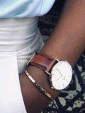 Buy Shop Daniel Wellington Classic St Mawes White Dial Brown Leather Strap Watch For Men - DW00100006 USA Online