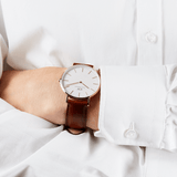 Buy Shop Daniel Wellington Classic St Mawes White Dial Brown Leather Strap Watch For Men - DW00100006 USA Online