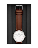 Buy Shop Daniel Wellington Classic St Mawes White Dial Brown Leather Strap Watch For Men - DW00100021 USA Online