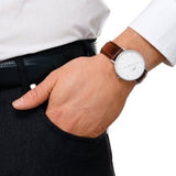 Buy Shop Daniel Wellington Classic St Mawes White Dial Brown Leather Strap Watch For Men - DW00100021 USA Online
