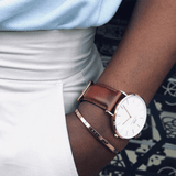 Buy Shop Daniel Wellington Classic St. Mawes White Dial Brown Leather Strap Watch for Men - DW00100035 USA Online