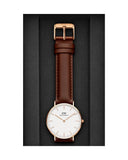 Buy Shop Daniel Wellington Classic St. Mawes White Dial Brown Leather Strap Watch for Men - DW00100035 USA Online