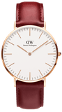 Buy Shop Daniel Wellington Classic Suffolk White Dial Brown Leather Strap Watch For Women - DW00100120 USA Online