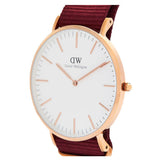 Buy Shop Daniel Wellington Classic Roselyn White Dial Maroon Nylon Strap Watch For Women - DW00100267 USA Online