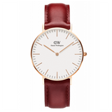 Buy Shop Daniel Wellington Classic Suffolk White Dial Brown Leather Strap Watch For Women - DW00100120 USA Online