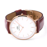 Buy Shop Daniel Wellington Classic Suffolk White Dial Brown Leather Strap Watch For Women - DW00100120 USA Online