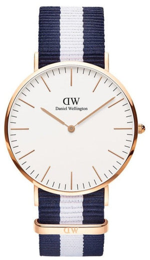 Buy Shop Daniel Wellington Classic Glasgow White Dial Two Tone NATO Strap Watch for Men - DW00100004 USA Online