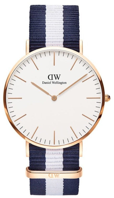 Buy Shop Daniel Wellington Classic Glasgow White Dial Two Tone NATO Strap Watch for Men - DW00100004 USA Online