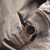 Buy Shop Daniel Wellington Classic York Black Dial Brown Leather Strap Watch For Men - DW00100128 USA Online