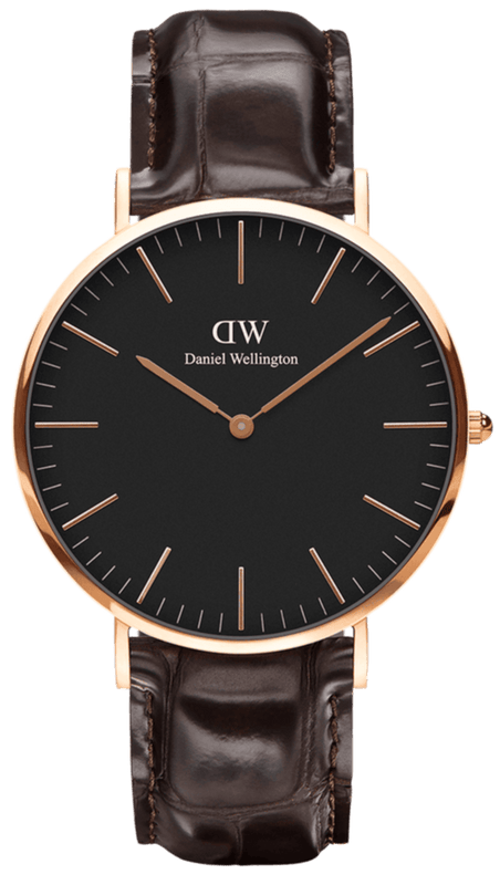 Buy Shop Daniel Wellington Classic York Black Dial Brown Leather Strap Watch For Men - DW00100128 USA Online