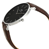 Buy Shop Daniel Wellington Classic York Black Dial Brown Leather Strap Watch For Men - DW00100134 USA Online