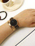 Buy Shop Daniel Wellington Classic York Black Dial Brown Leather Strap Watch For Women - DW00100140 USA Online