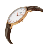 Buy Shop Daniel Wellington Classic York White Dial Brown Leather Strap Watch For Women - DW00100038 USA Online