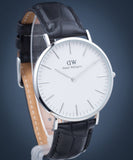 Buy Shop Daniel Wellington Classic York White Dial Black Leather Strap Watch For Men - DW00100025 USA Online