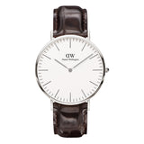 Buy Shop Daniel Wellington Classic York White Dial Black Leather Strap Watch For Men - DW00100025 USA Online